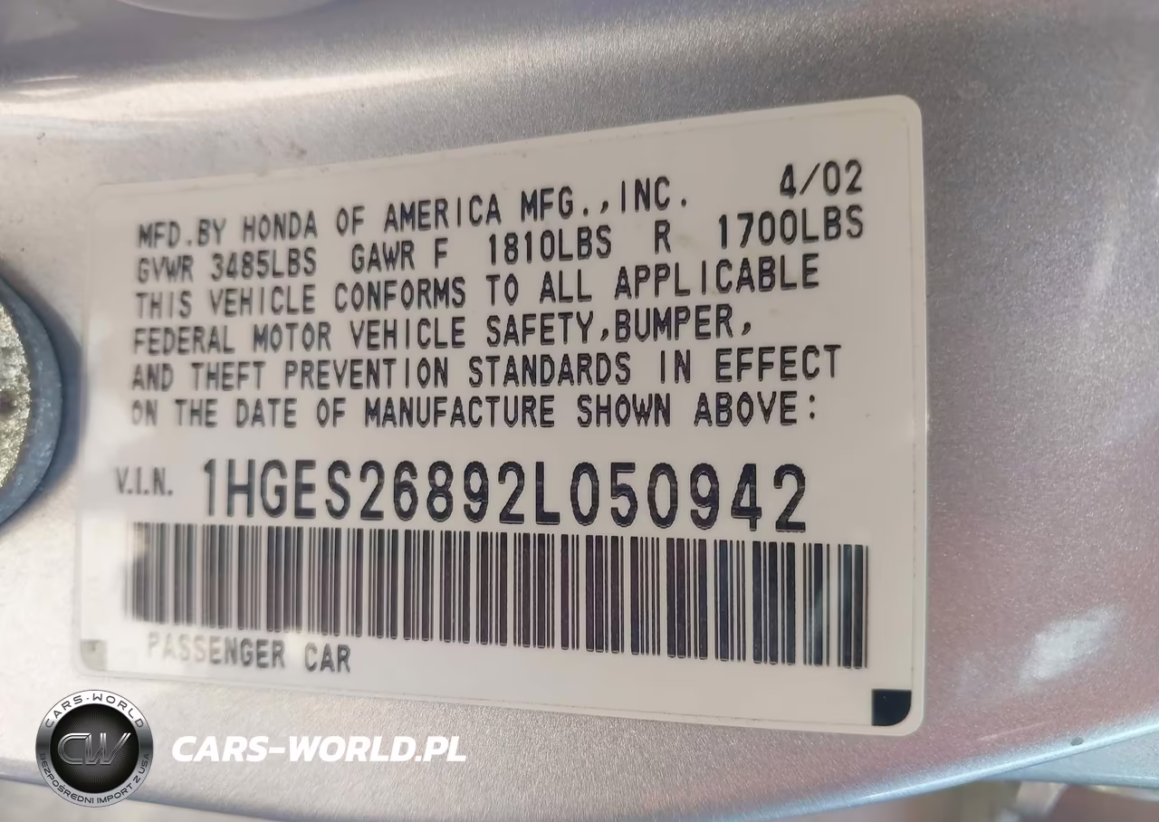 2002 Honda Civic VIN:LOT-1-45745474 - 9