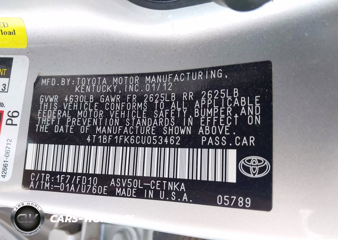 2012 Toyota Camry Le VIN:4T1BF1FK6CU053462 - 9