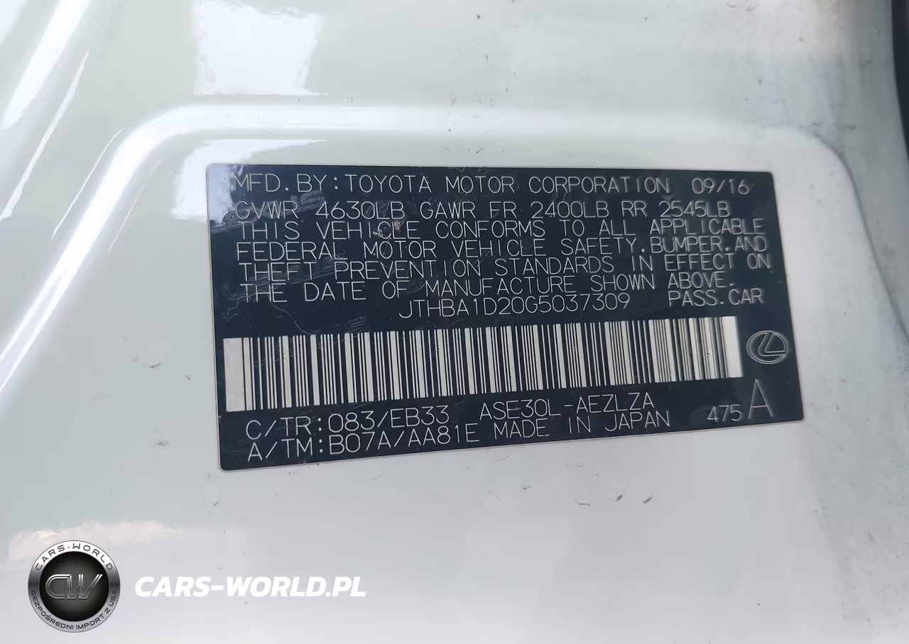 2016 Lexus Is 200T VIN:JTHBA1D20G5037309 - 9