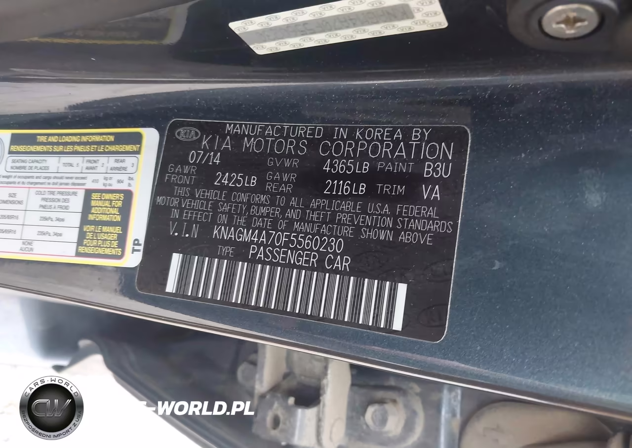 2015 Kia Optima Lx VIN:KNAGM4A70F5560230 - 9