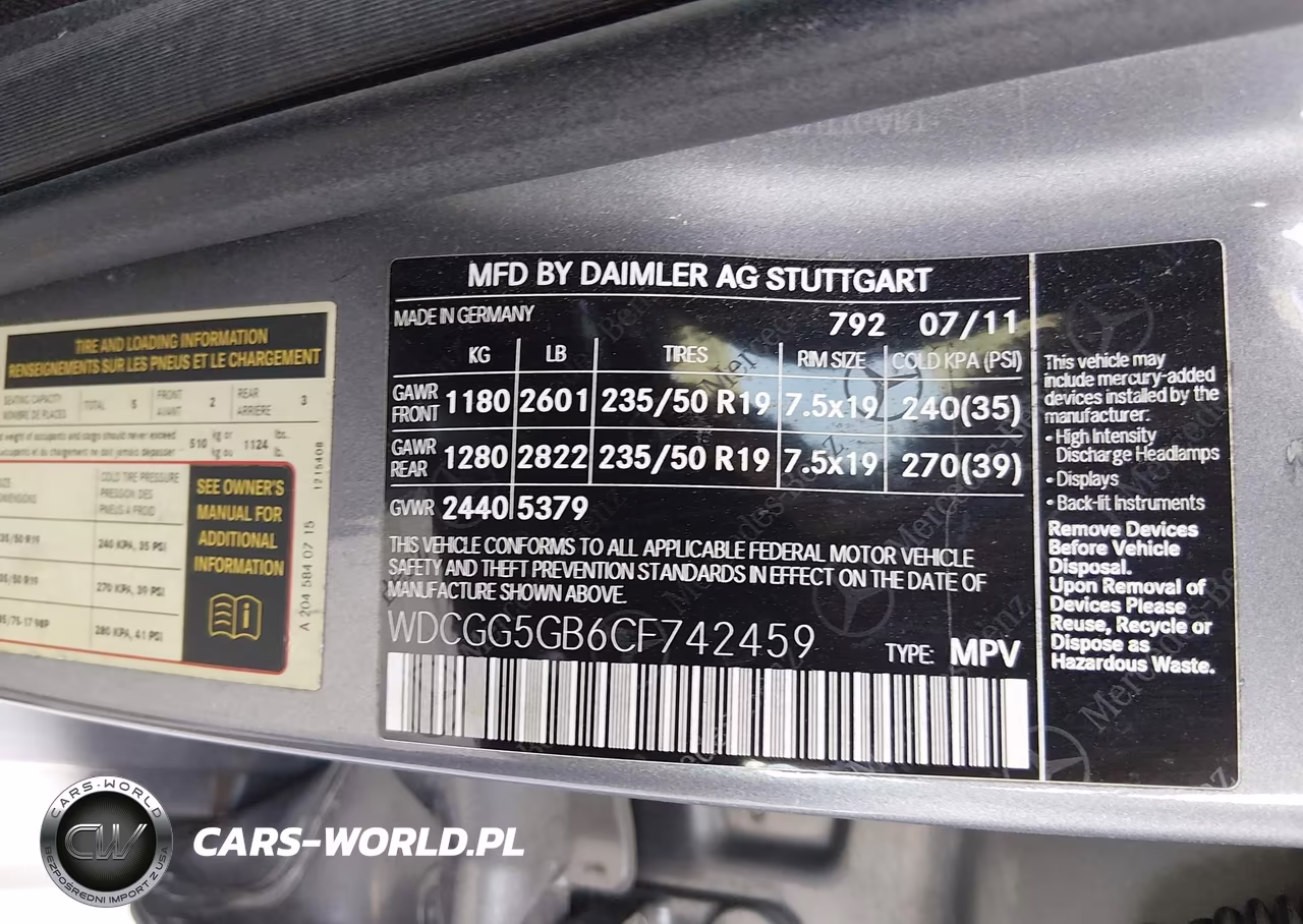 2012 Mercedes-Benz Glk 350 VIN:WDCGG5GB6CF742459 - 9