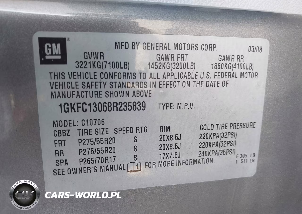 2008 GMC Yukon Slt VIN:1GKFC13068R235839 - 9