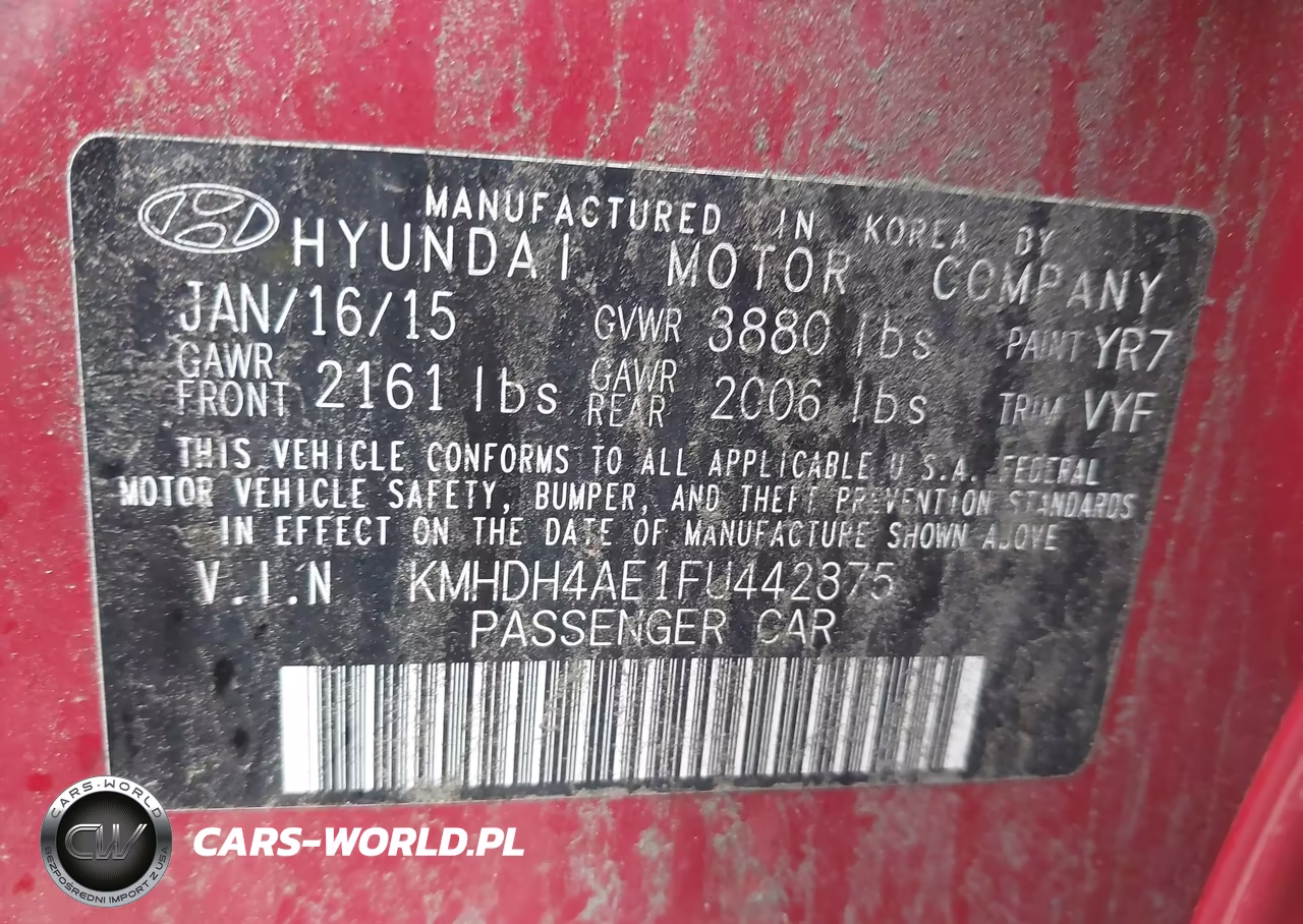 2015 Hyundai Elantra Se VIN:KMHDH4AE1FU442875 - 9