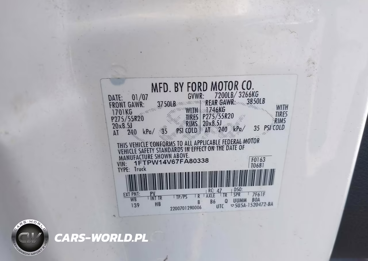 2007 Ford F-150 Fx4-Lariat-Xlt VIN:1FTPW14V67FA80338 - 9