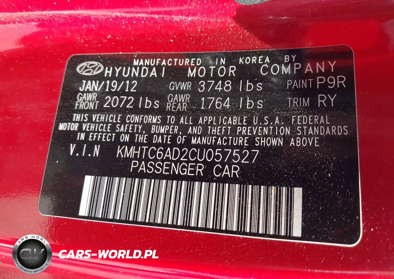2012 Hyundai Veloster Base W-Gray VIN:KMHTC6AD2CU057527 - 9
