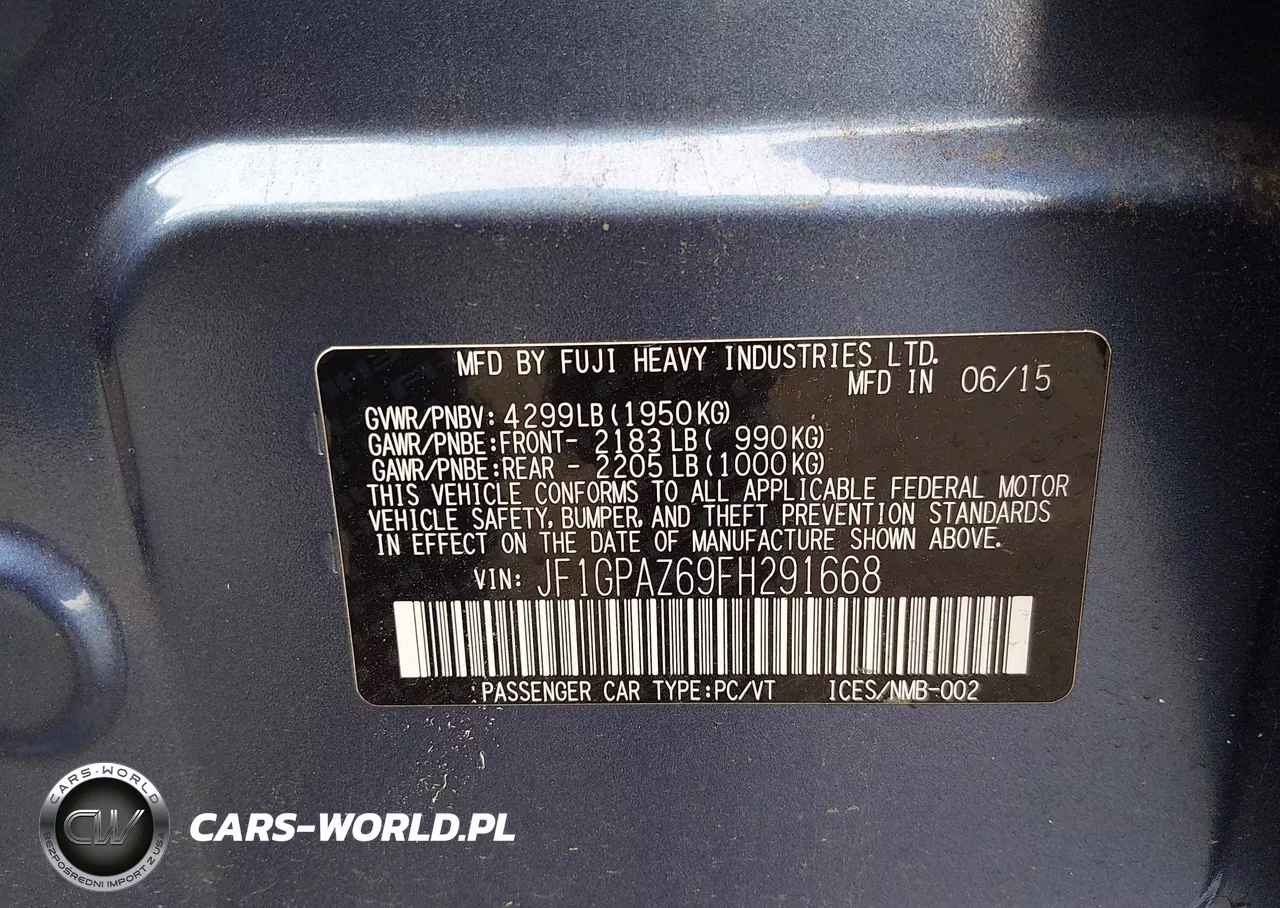 2015 Subaru Impreza 2.0I Sport Limited VIN:JF1GPAZ69FH291668 - 9