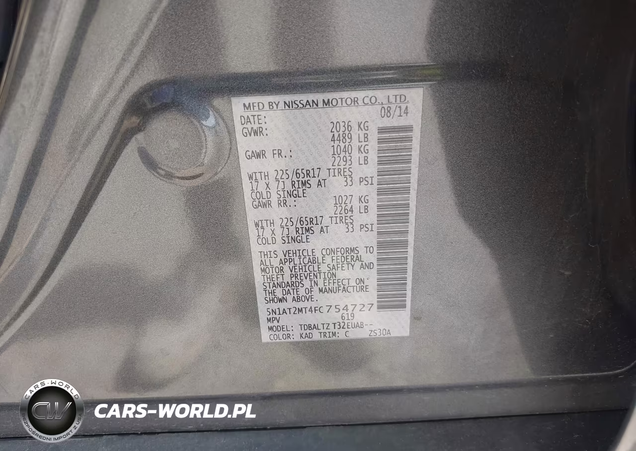 2015 Nissan Rogue Sv VIN:5N1AT2MT4FC754727 - 9