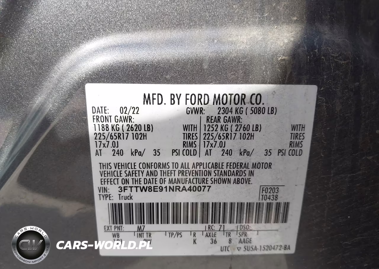 2022 Ford Maverick Xl VIN:3FTTW8E91NRA40077 - 9