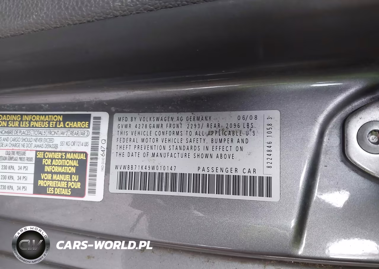 2009 Volkswagen Rabbit S VIN:WVWBB71K49W010147 - 9