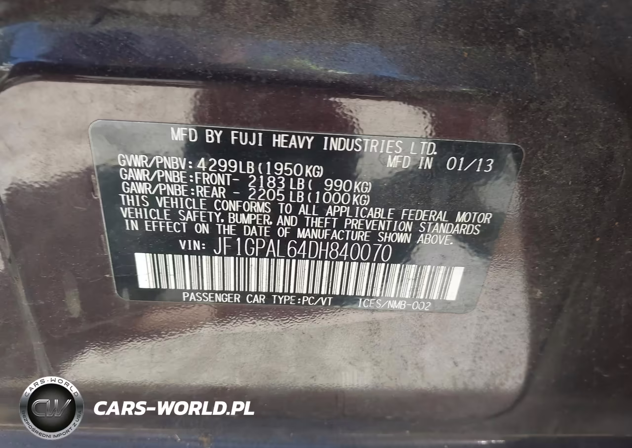 2013 Subaru Impreza 2.0I Sport Premium VIN:JF1GPAL64DH840070 - 9
