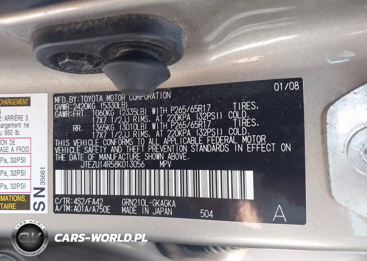 2008 Toyota 4Runner Sr5 V6 VIN:JTEZU14R58K013056 - 9