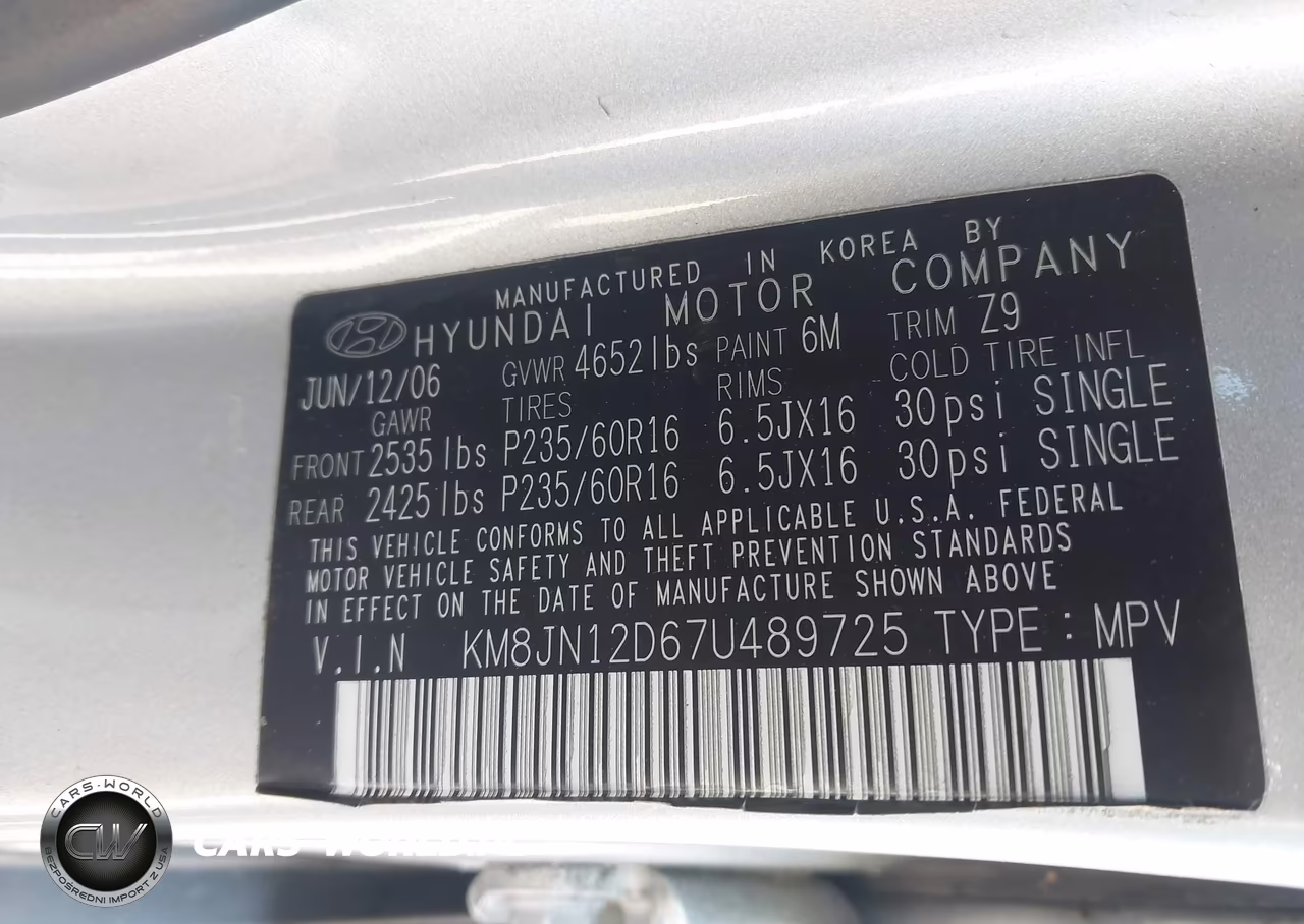 2007 Hyundai Tucson Limited-Se VIN:KM8JN12D67U489725 - 9