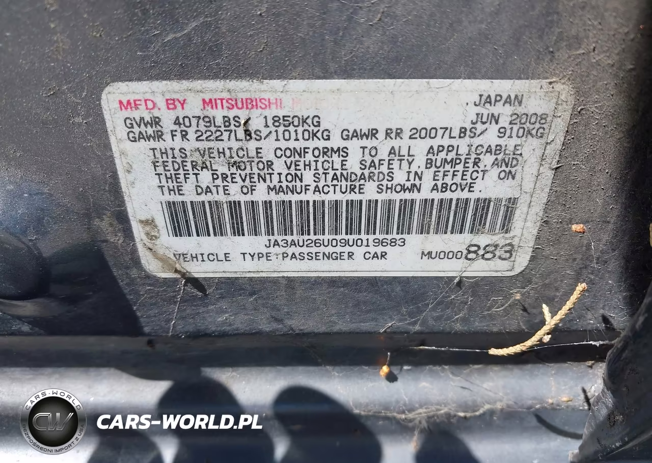 2009 Mitsubishi Lancer Es-Es-Sport VIN:JA3AU26U09U019683 - 9