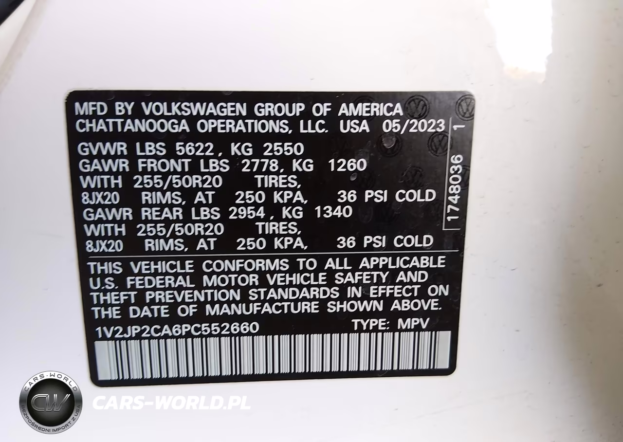 2023 Volkswagen Atlas 2.0T Se W-Technology VIN:1V2JP2CA6PC552660 - 9