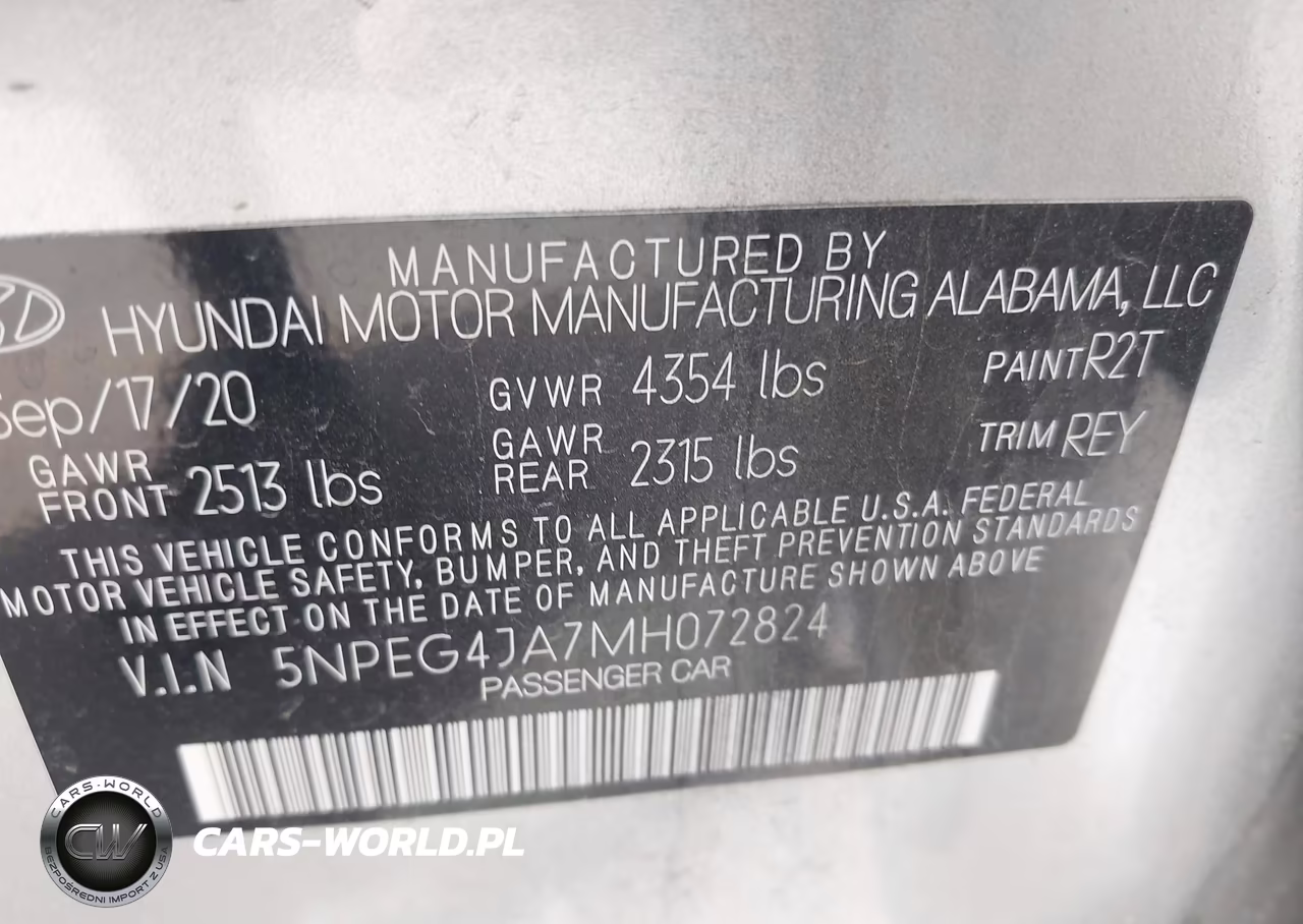 2021 Hyundai Sonata Se VIN:5NPEG4JA7MH072824 - 9