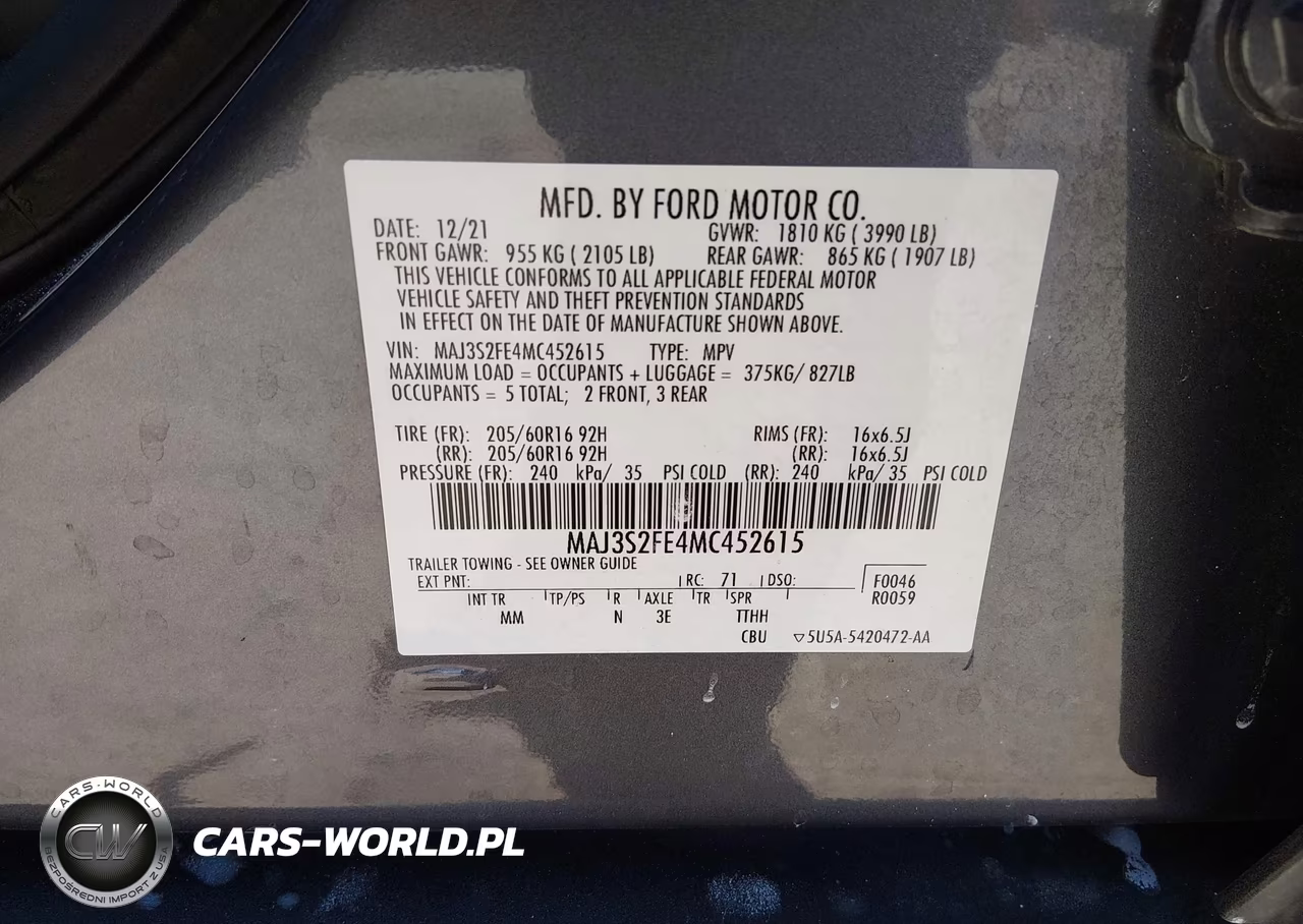 2021 Ford Ecosport S VIN:MAJ3S2FE4MC452615 - 9