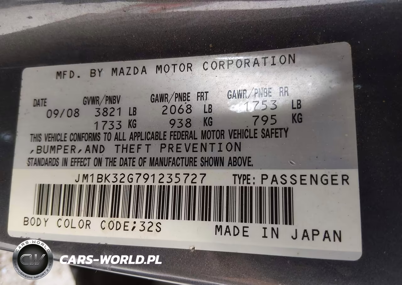 2009 Mazda Mazda3 I VIN:JM1BK32G791235727 - 9