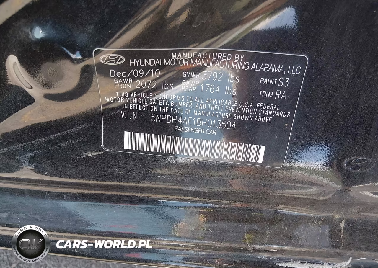 2011 Hyundai Elantra Gls VIN:5NPDH4AE1BH013504 - 9