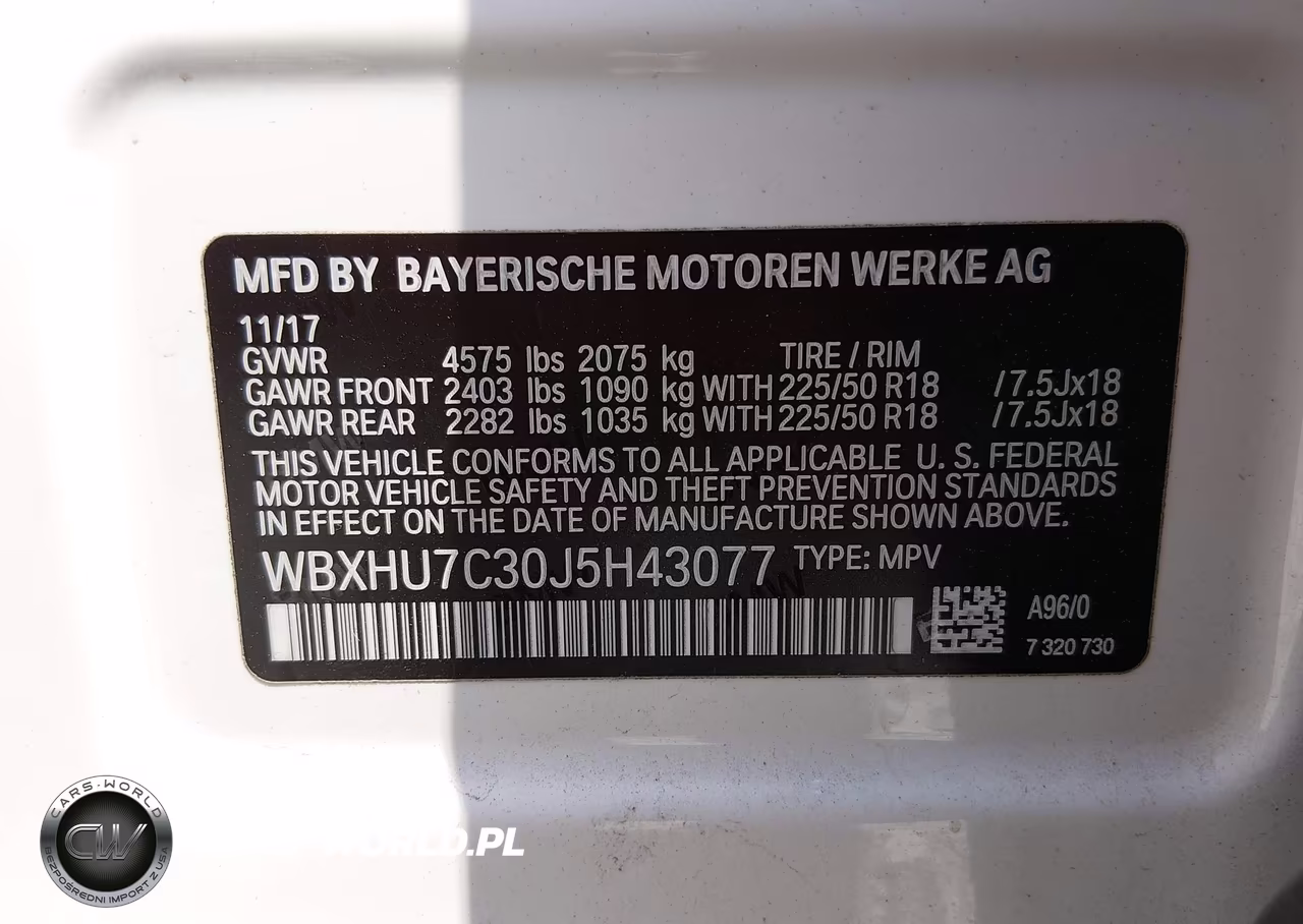 2018 BMW X1 Sdrive28I VIN:WBXHU7C30J5H43077 - 9