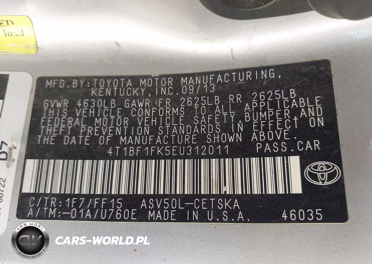 2014 Toyota Camry Se VIN:4T1BF1FK5EU312011 - 9