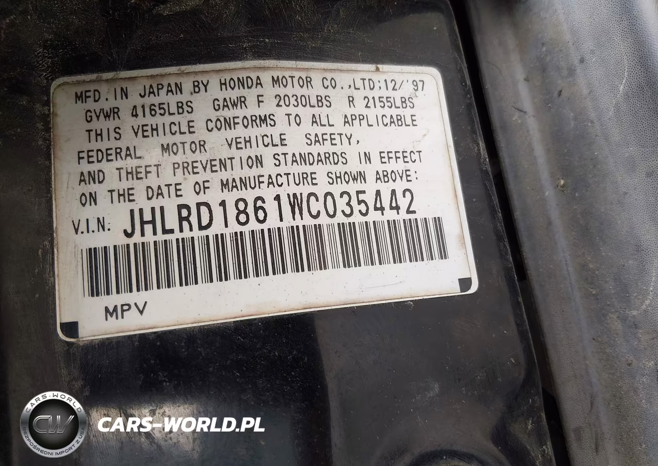 1998 Honda Cr-V Ex VIN:JHLRD1861WC035442 - 9