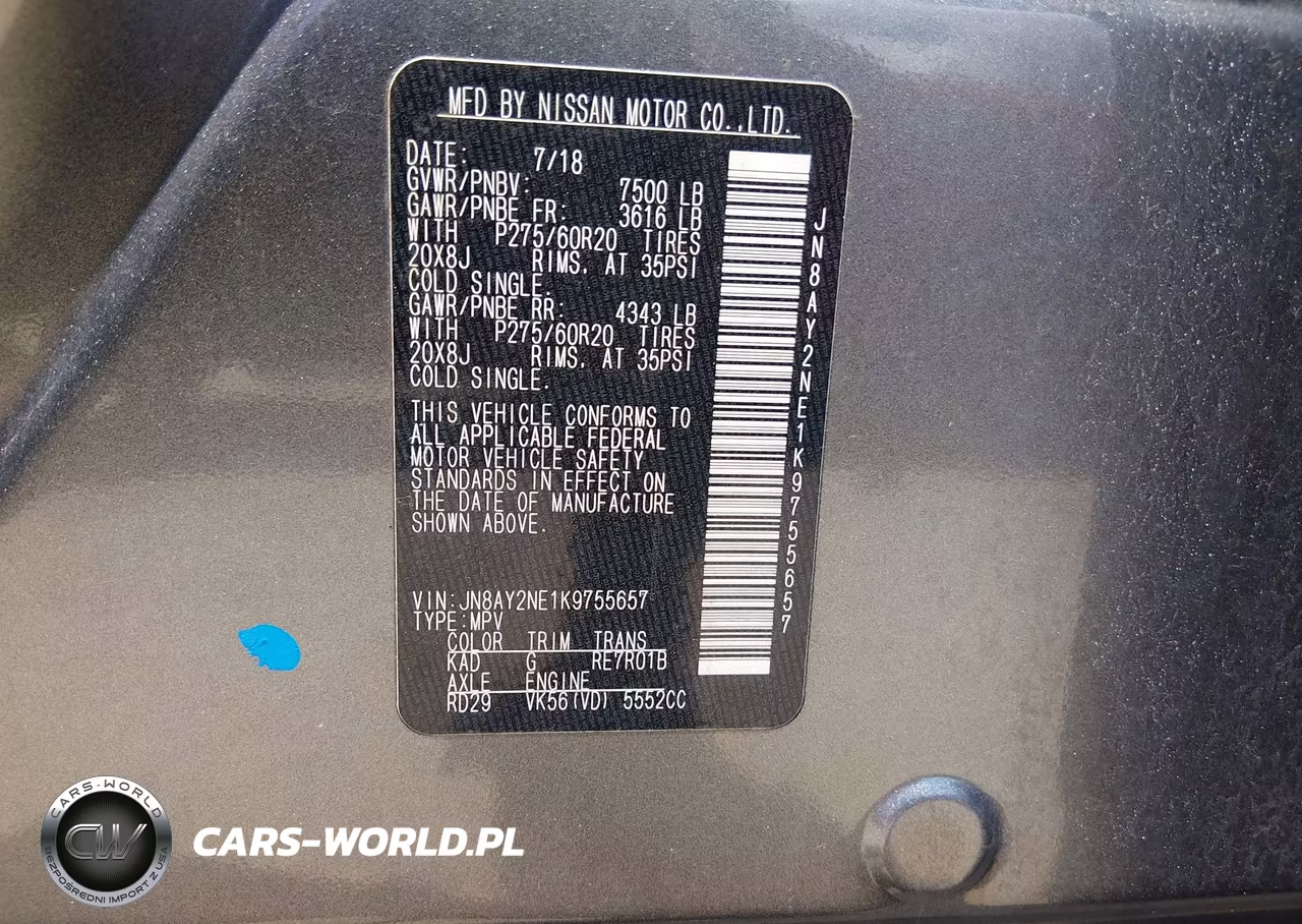 2019 Nissan Armada Platinum VIN:JN8AY2NE1K9755657 - 9