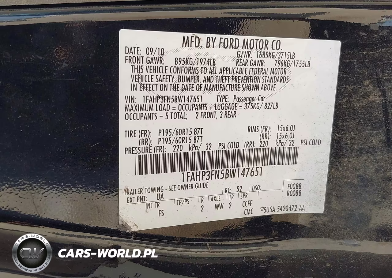 2011 Ford Focus Se VIN:1FAHP3FN5BW147651 - 9