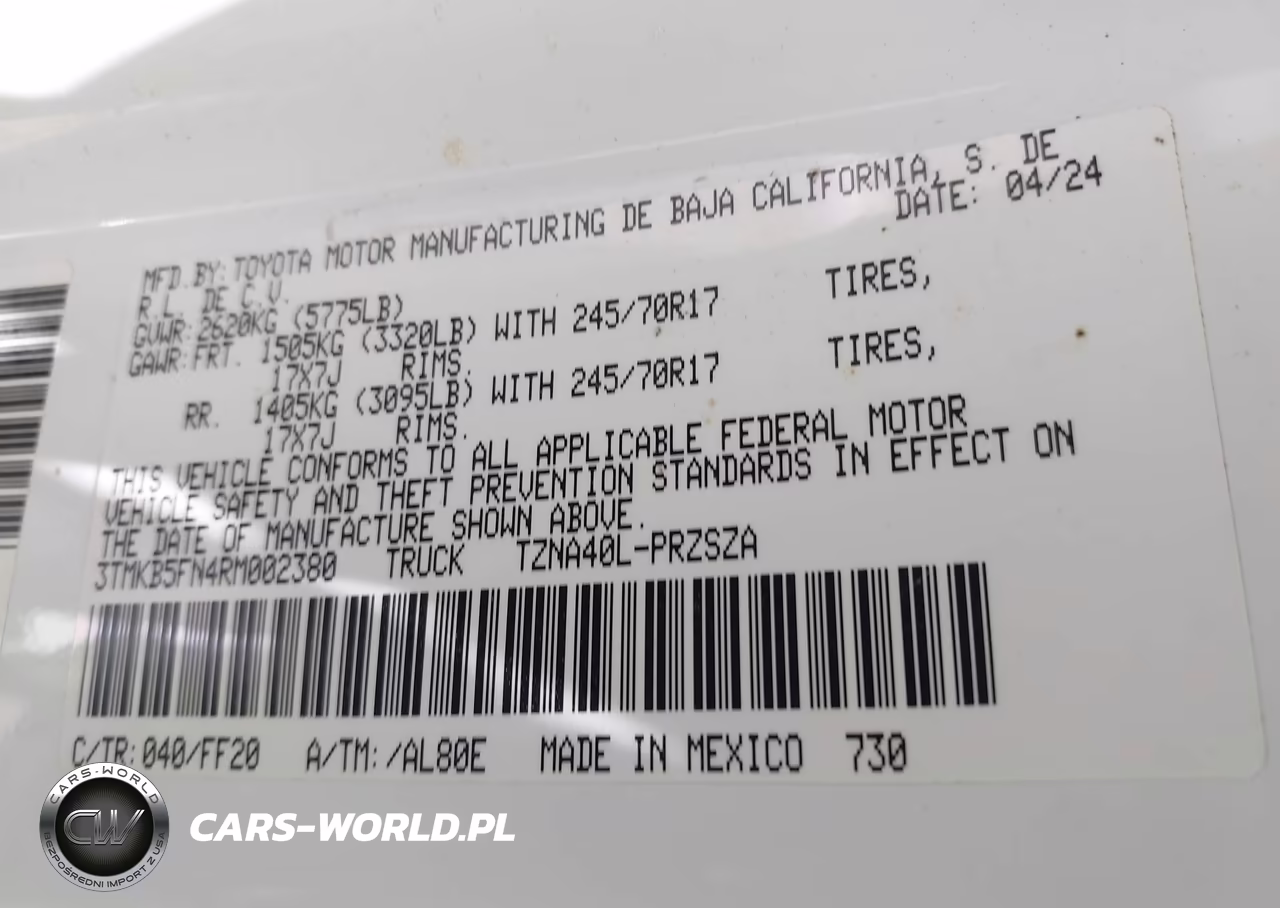 2024 Toyota Tacoma Sr5 VIN:3TMKB5FN4RM002380 - 9