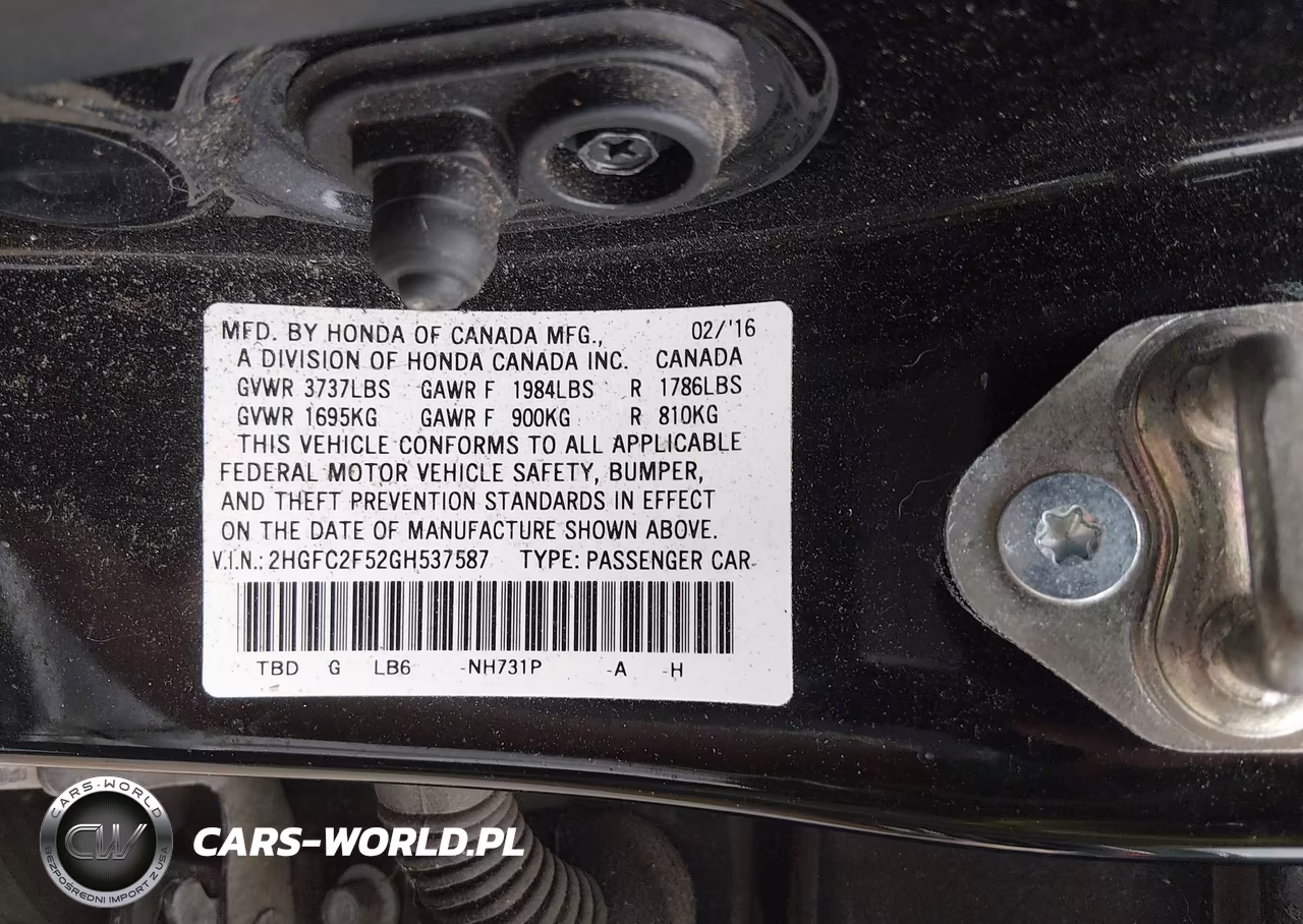 2016 Honda Civic Lx VIN:2HGFC2F52GH537587 - 9