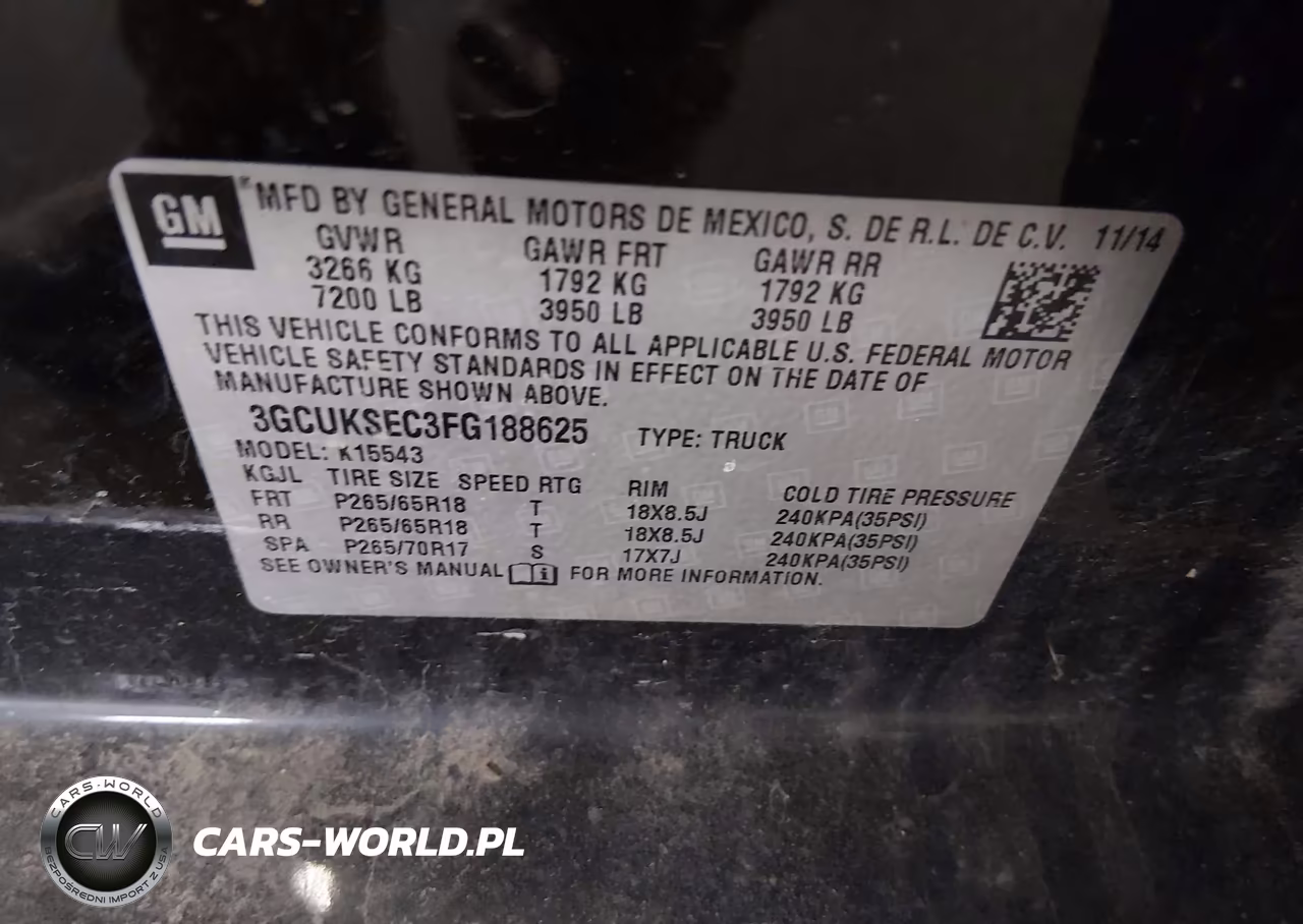 2015 Chevrolet Silverado 1500 Ltz VIN:3GCUKSEC3FG188625 - 9