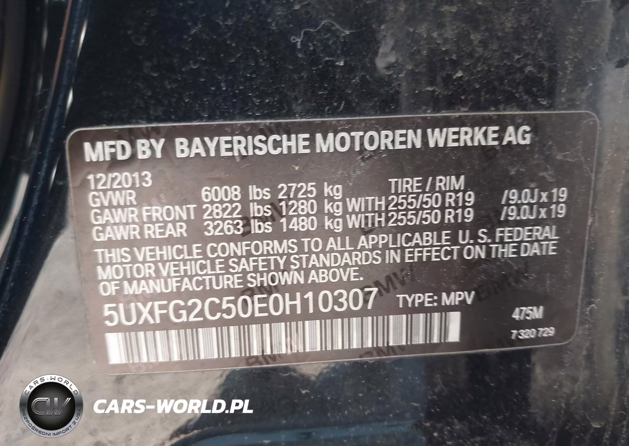 2014 BMW X6 xDrive35I VIN:5UXFG2C50E0H10307 - 9