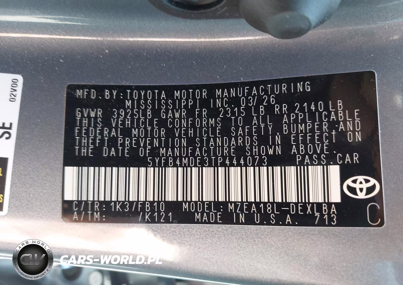 2026 Toyota Corolla Le VIN:5YFB4MDE3TP444073 - 9