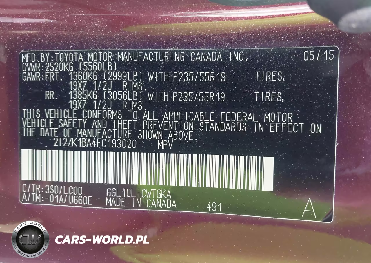 2015 Lexus Rx 350 VIN:2T2ZK1BA4FC193020 - 9