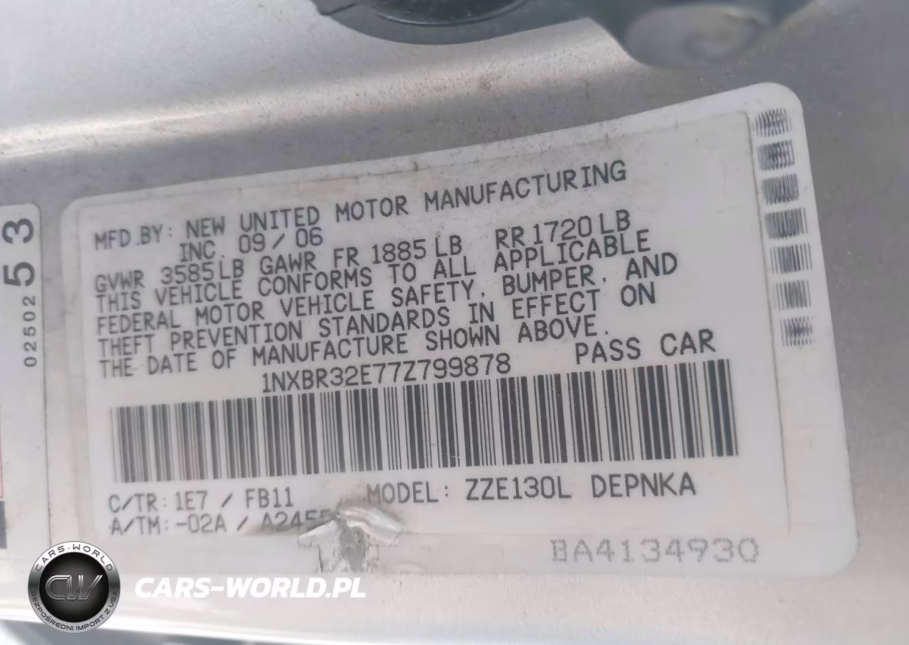 2007 Toyota Corolla Le VIN:1NXBR32E77Z799878 - 9