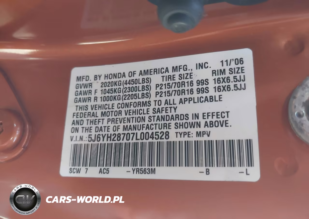 2007 Honda Element Ex VIN:5J6YH28707L004528 - 9