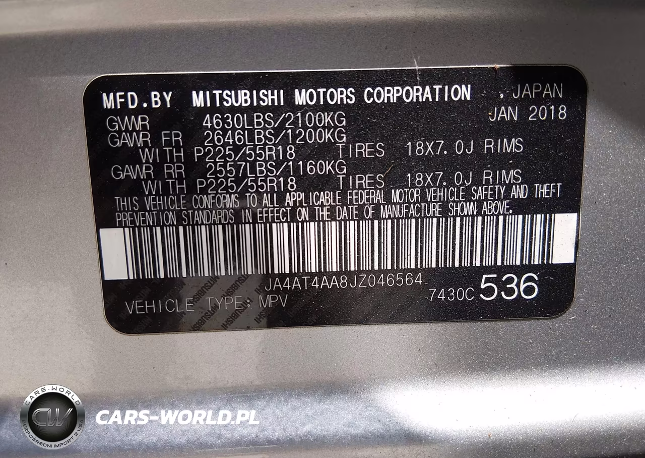 2018 Mitsubishi Eclipse Cross Le VIN:JA4AT4AA8JZ046564 - 9