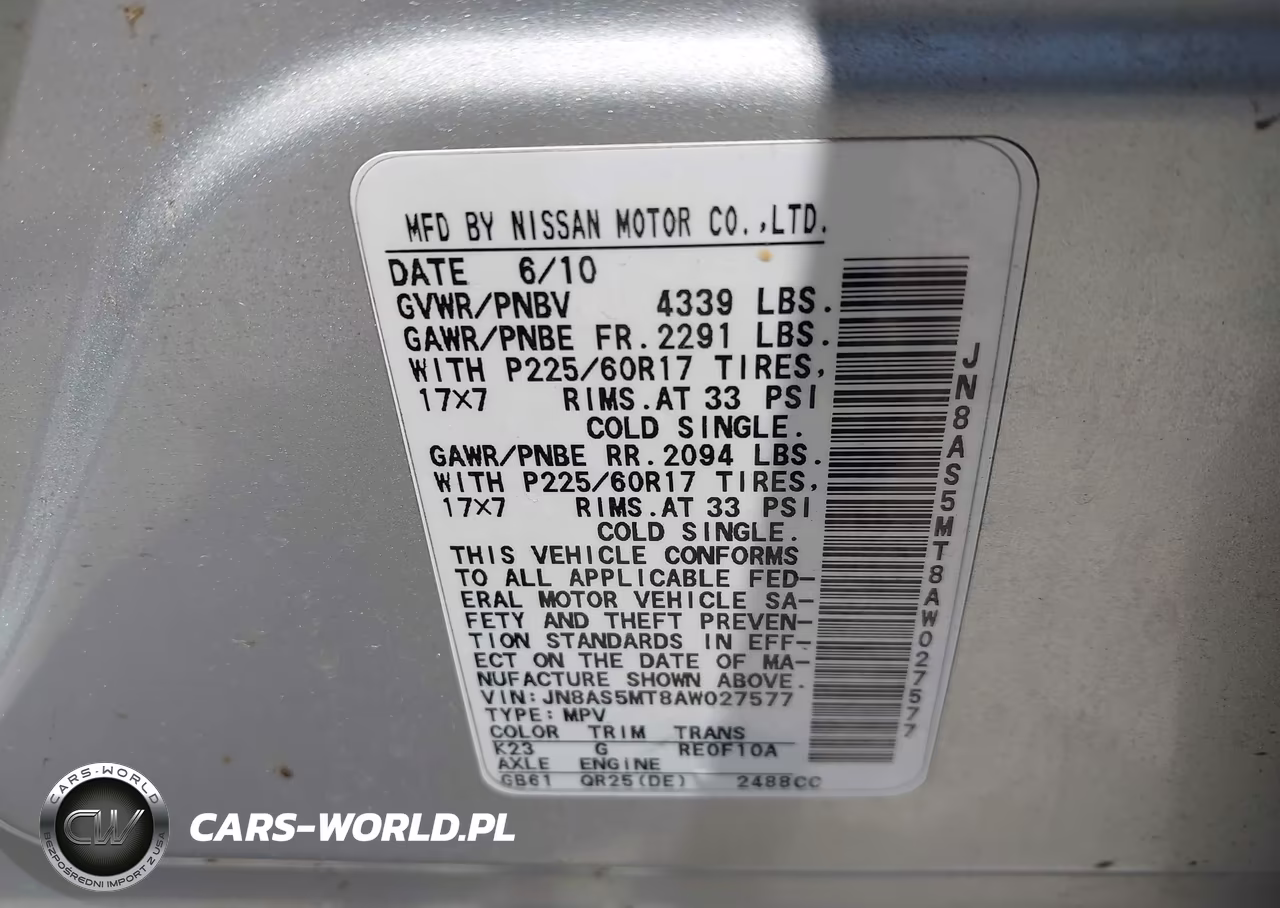 2010 Nissan Rogue Sl VIN:JN8AS5MT8AW027577 - 9