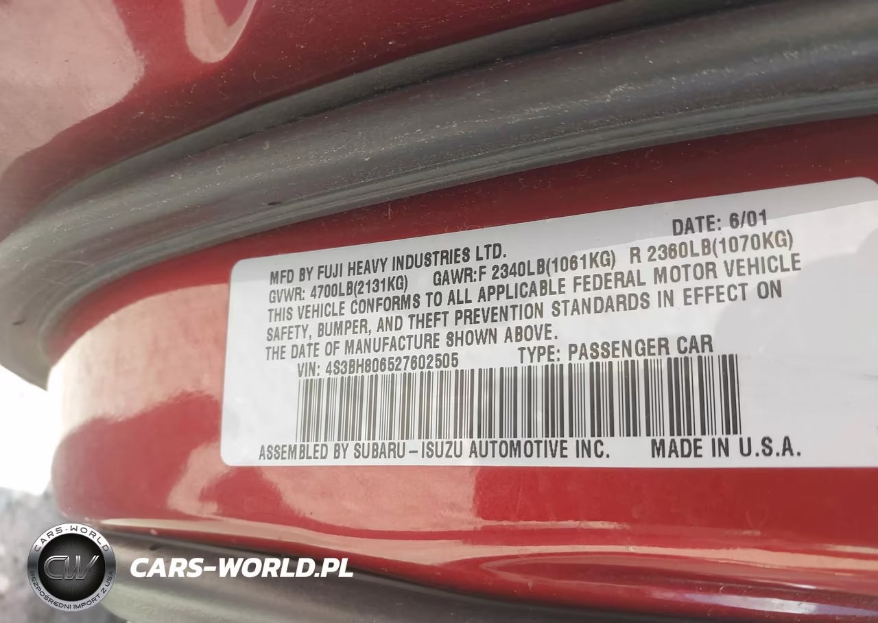 2002 Subaru Outback H6-3.0 L.l. Bean Edition VIN:4S3BH806527602505 - 9