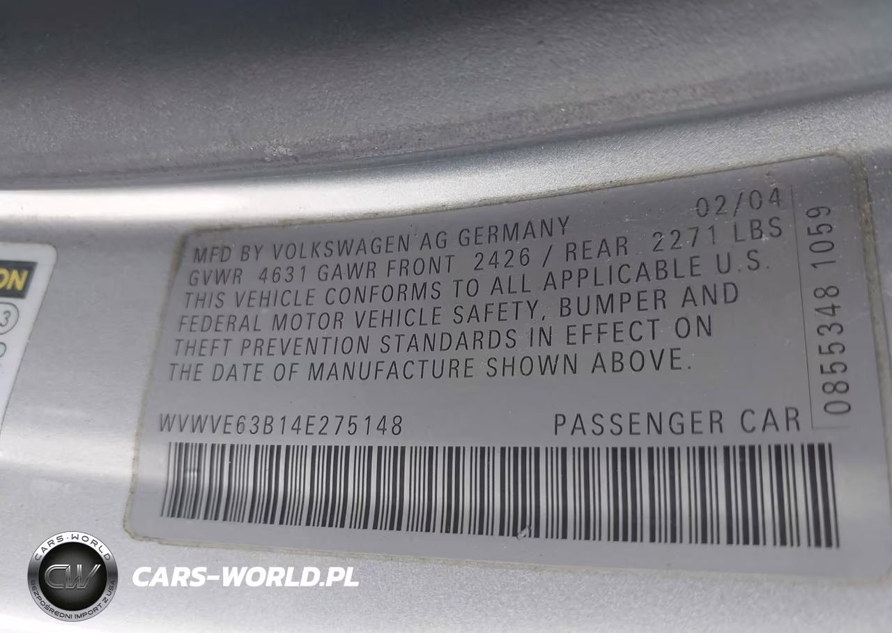 2004 Volkswagen Passat Gls Tdi VIN:WVWVE63B14E275148 - 9