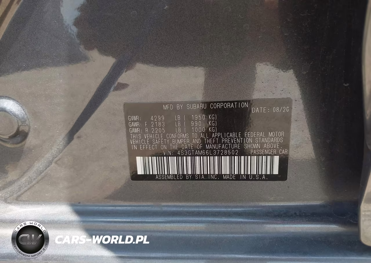 2020 Subaru Impreza Sport 5-Door VIN:4S3GTAM66L3728502 - 9