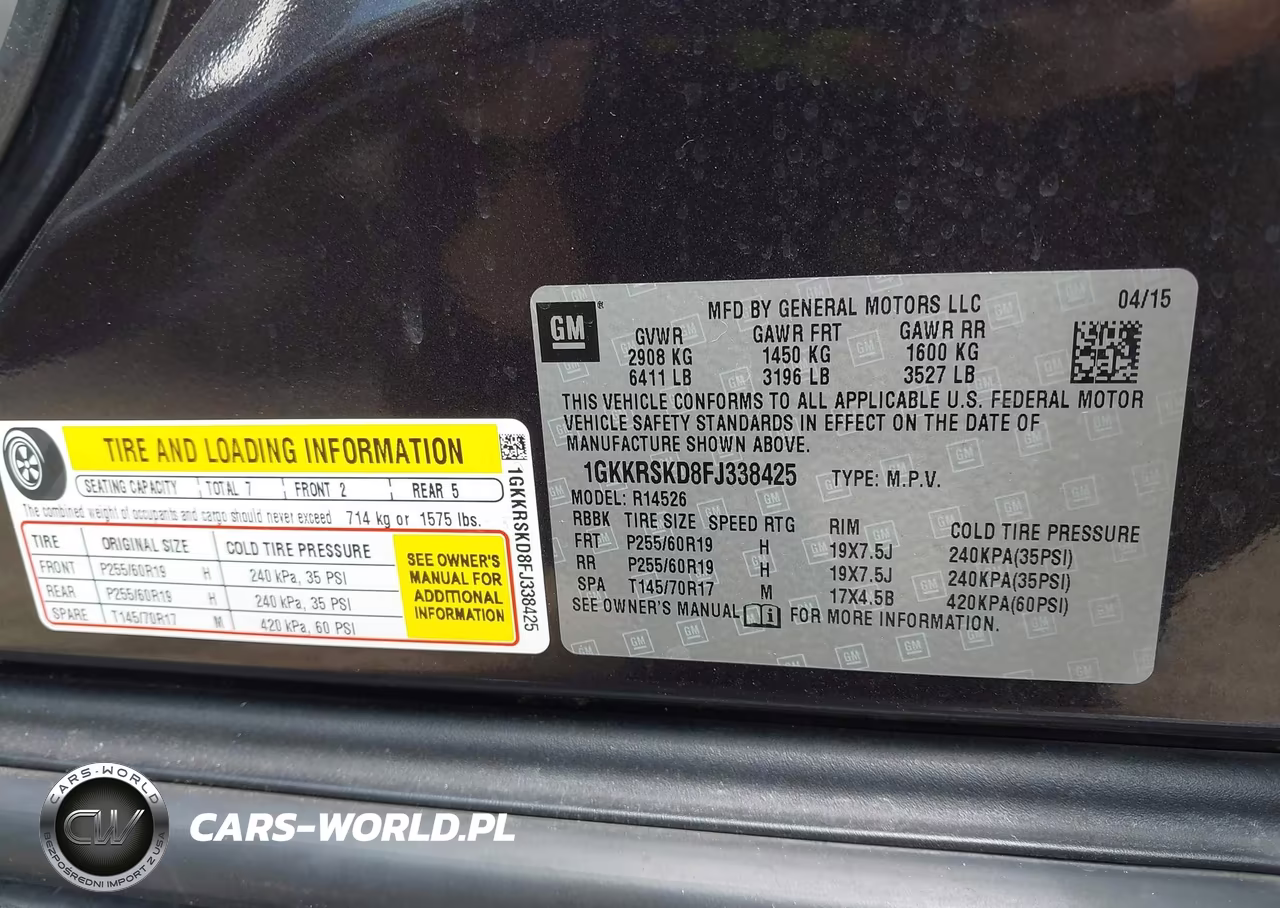 2015 GMC Acadia Slt-2 VIN:1GKKRSKD8FJ338425 - 9