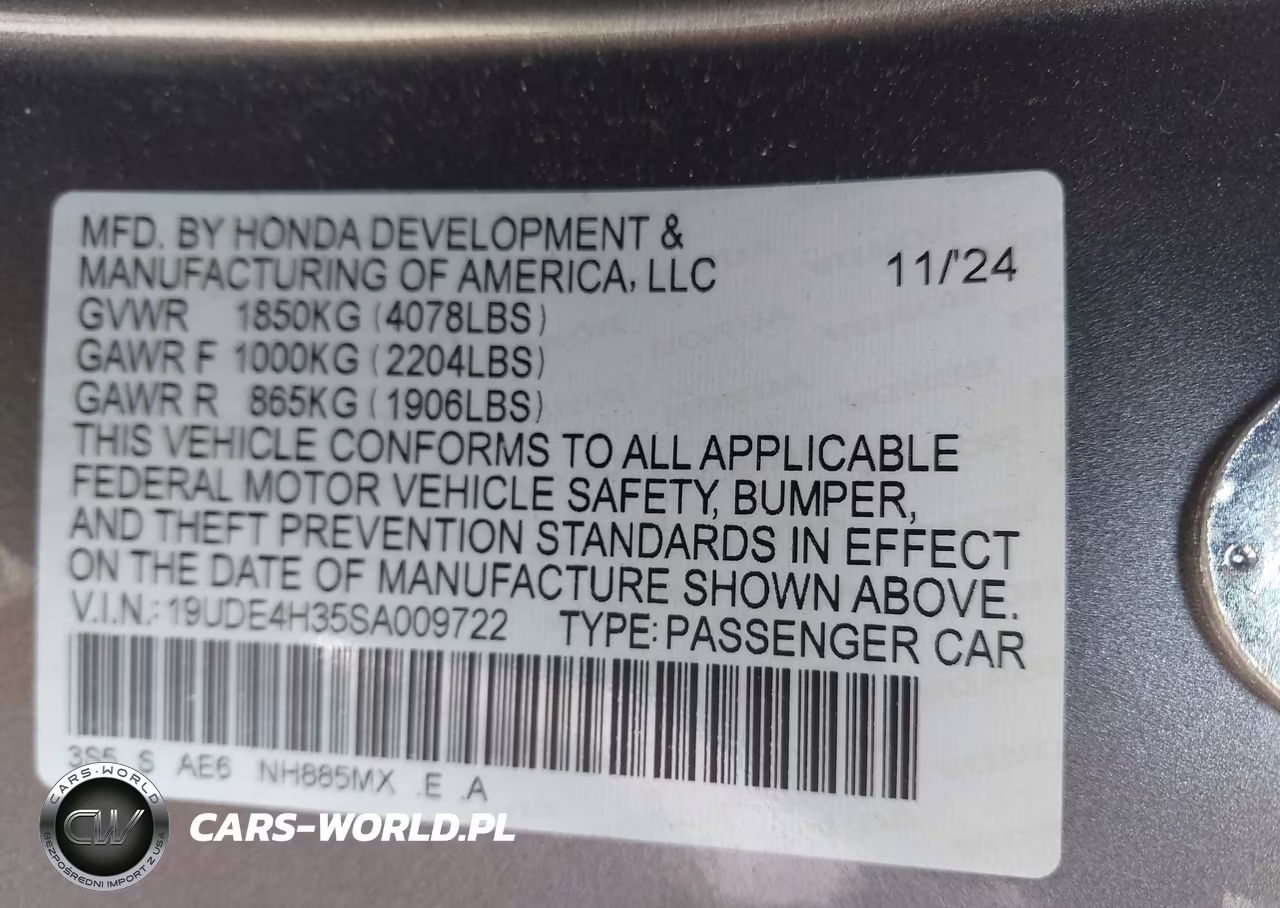 2025 Acura Integra A-Spec VIN:19UDE4H35SA009722 - 9