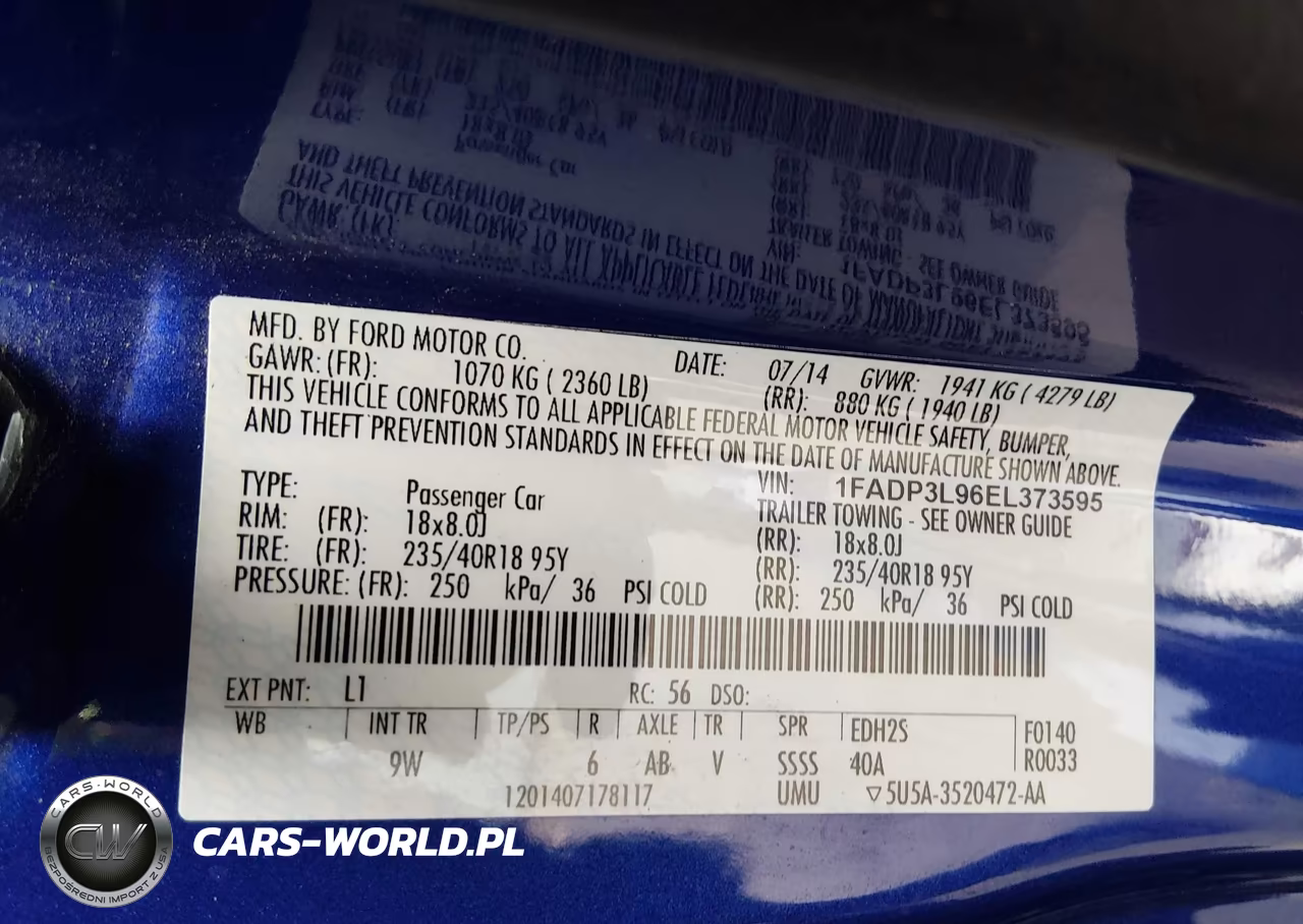 2014 Ford Focus St VIN:1FADP3L96EL373595 - 9