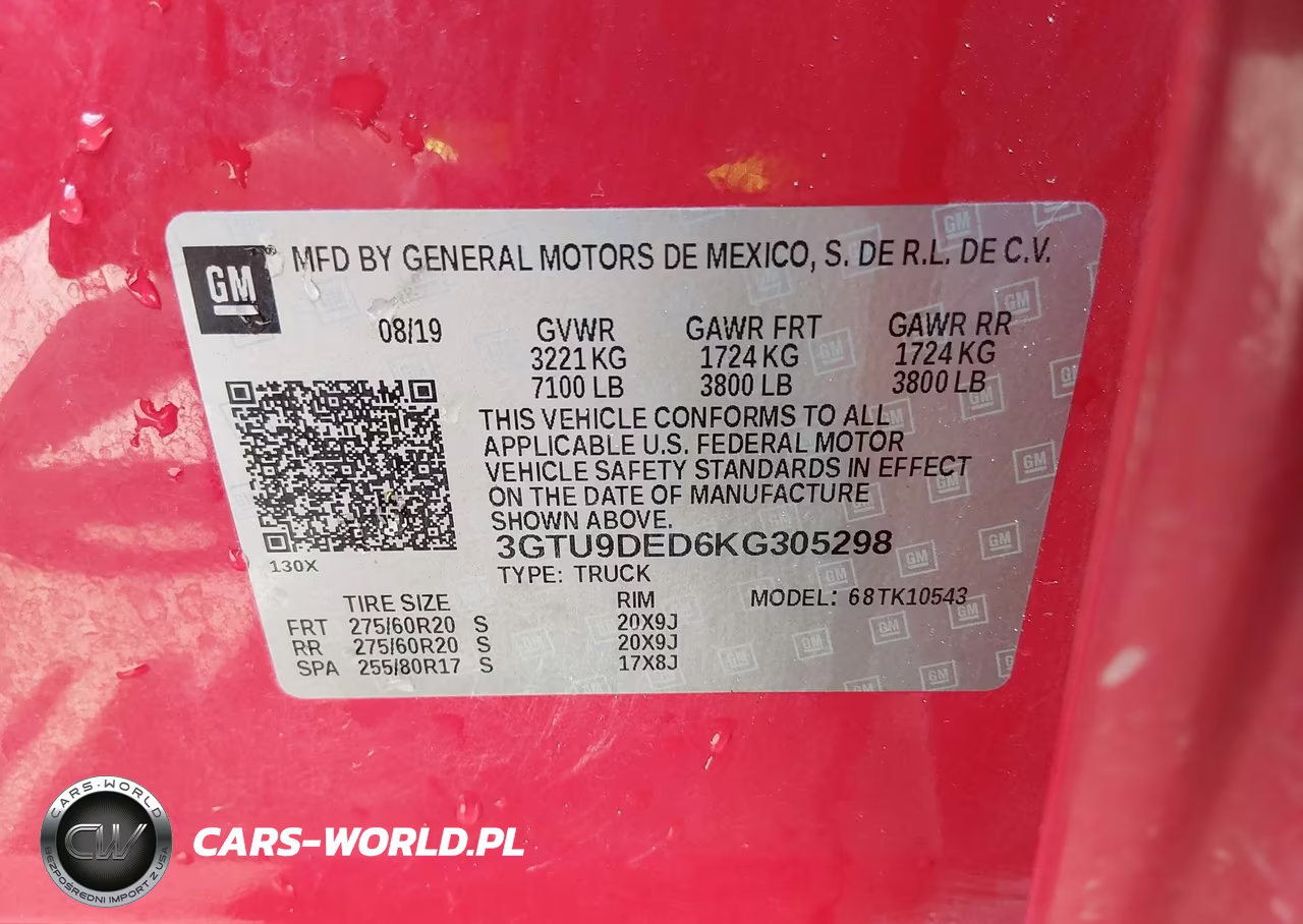 2019 GMC Sierra 1500 Slt VIN:3GTU9DED6KG305298 - 9