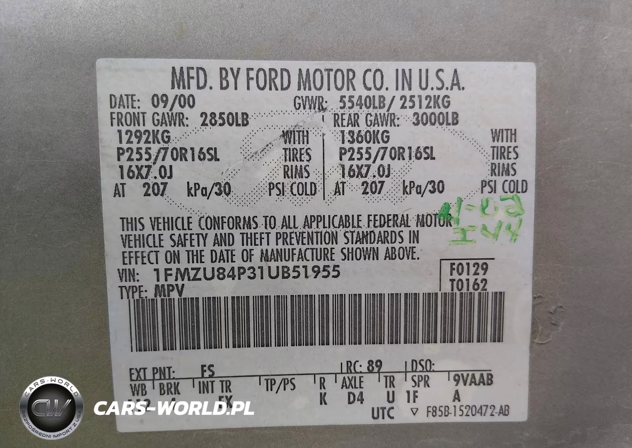 2001 Ford Explorer Eddie Bauer VIN:1FMZU84P31UB51955 - 9