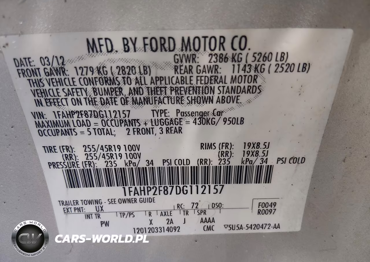 2013 Ford Taurus Limited VIN:1FAHP2F87DG112157 - 9