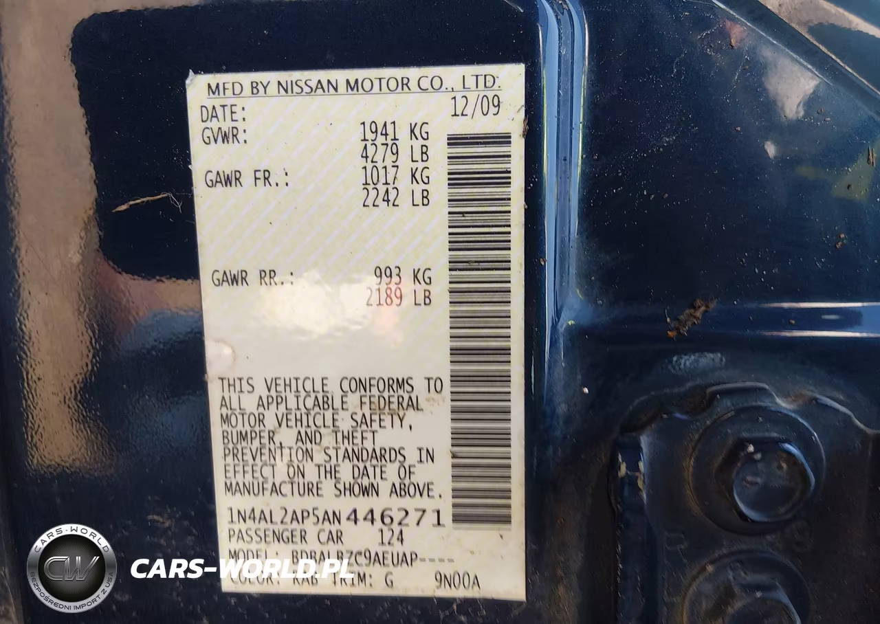 2010 Nissan Altima 2.5 S VIN:1N4AL2AP5AN446271 - 9