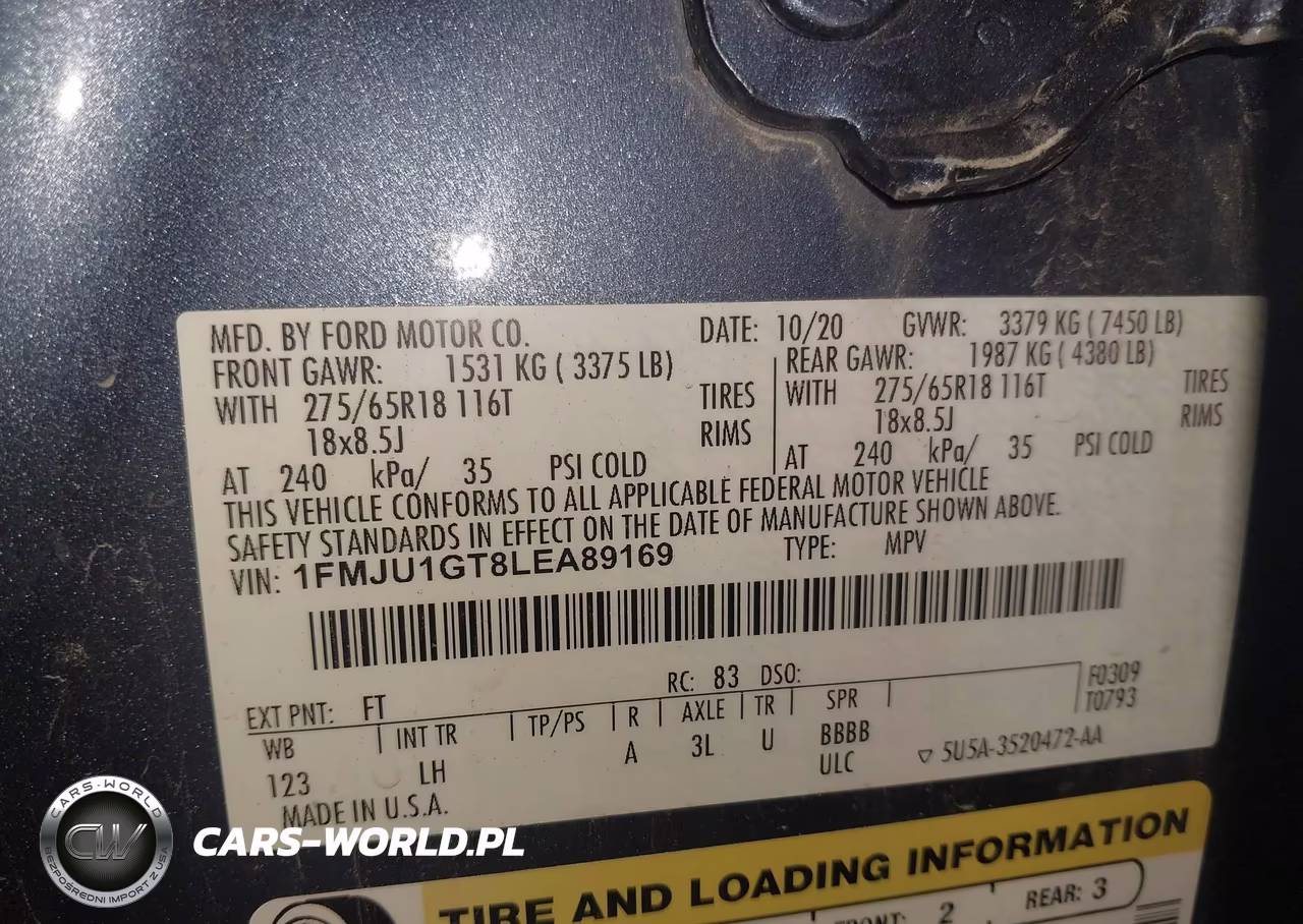 2020 Ford Expedition Xl VIN:1FMJU1GT8LEA89169 - 9