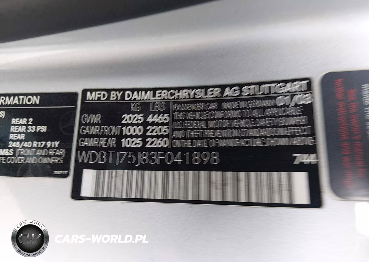 2003 Mercedes-Benz Clk 500 VIN:WDBTJ75J83F041898 - 9