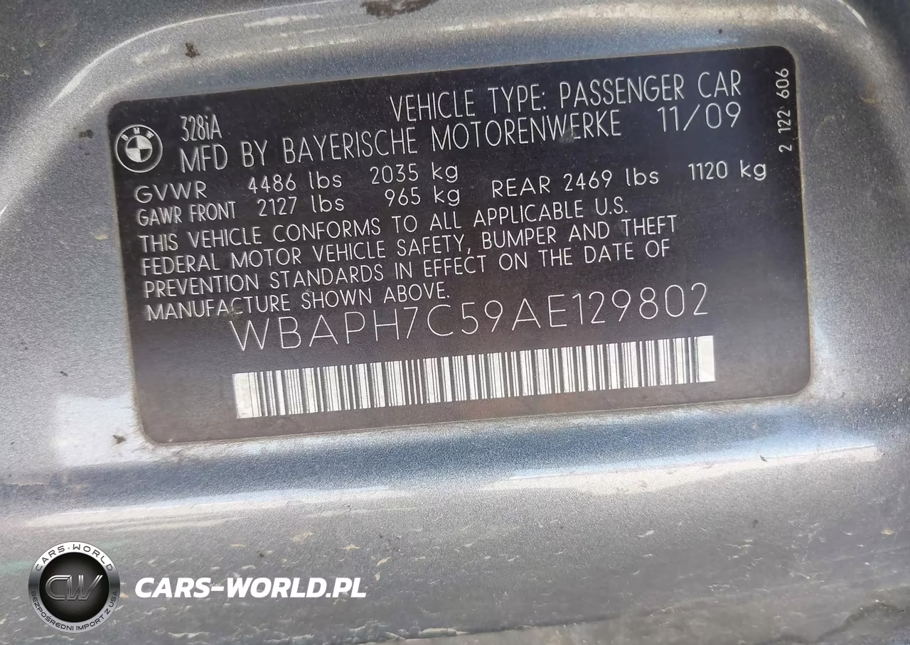 2010 BMW 328I VIN:WBAPH7C59AE129802 - 9